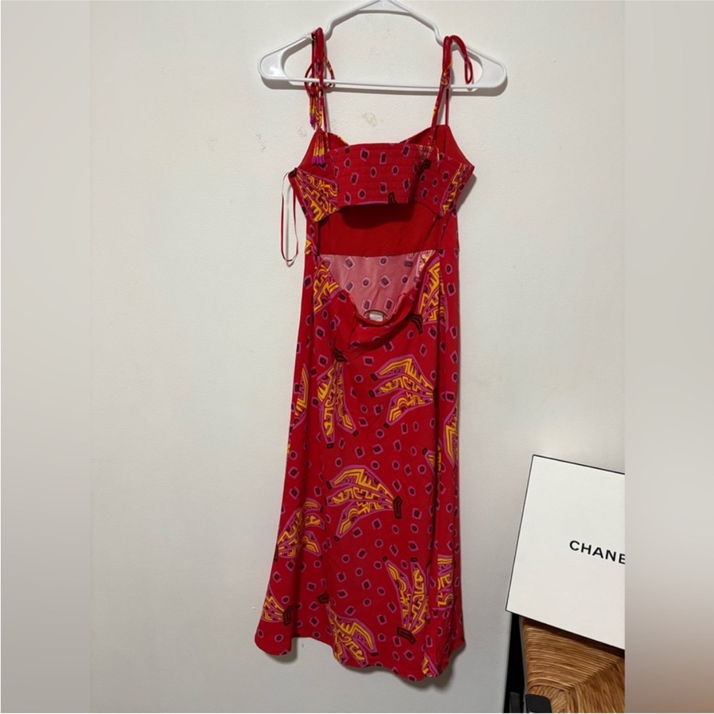 House of Harlow 1960 Red and Yellow Midi Dress Size Small - Picture 3 of 9